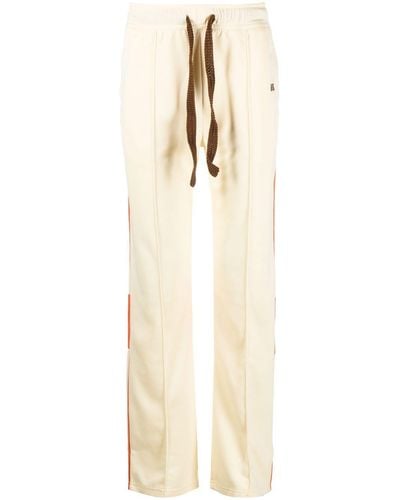 Wales Bonner Pantalones de chándal con paneles en contraste - Blanco