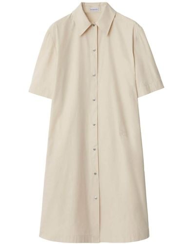 Burberry Short-sleeve Shirt Dress - Natural