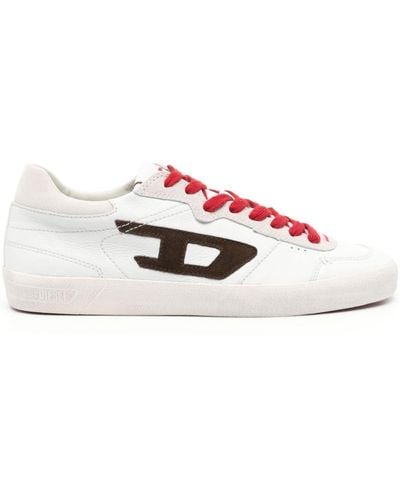 DIESEL S-leroji Low-distressed Sneakers In Leather And Suede - White