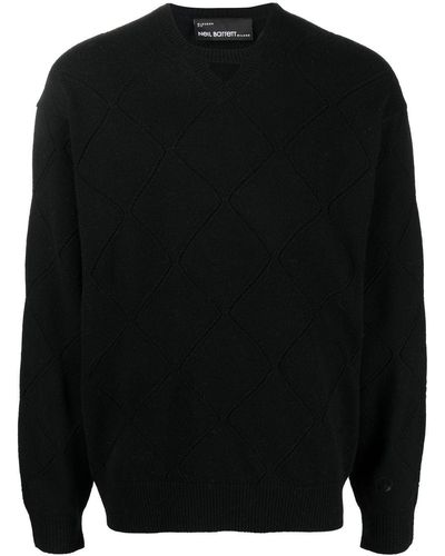 Neil Barrett Diamond-pattern Sweater - Black