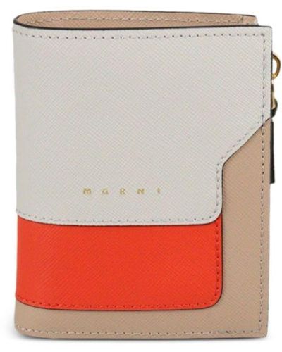 Marni Bi-fold Leather Wallet - White