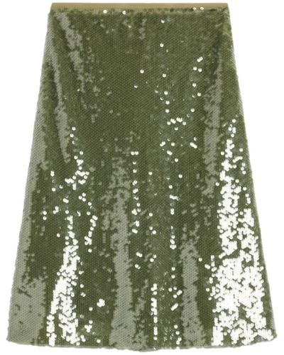 Ami Paris Sequin-embellished Midi Skirt - Green