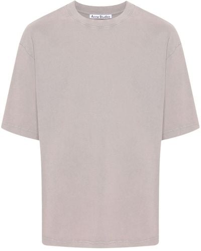 Acne Studios Logo-appliqué Cotton T-shirt - Grey