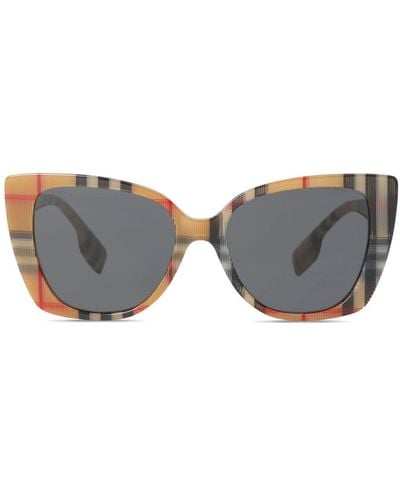 Burberry Check Oversized Cat-eye Sunglasses - Grey