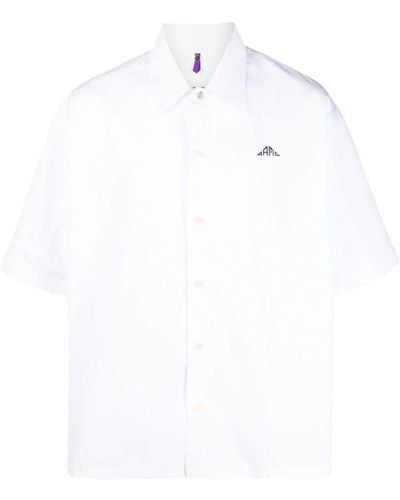 OAMC Logo-embroidery Short-sleeved Shirt - White