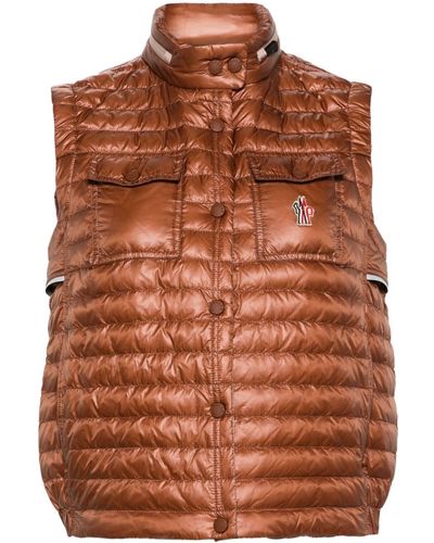 3 MONCLER GRENOBLE Gumiane Quilted Down Gilet - Brown