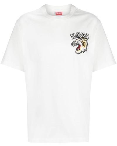 KENZO T-shirt Met Geborduurd Logo - Wit