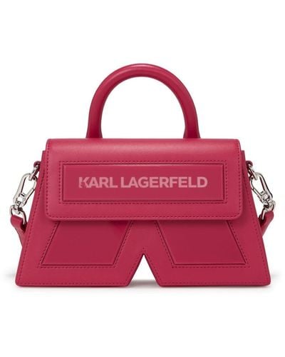 Karl Lagerfeld Ikon K Leather Crossbody Bag - Pink
