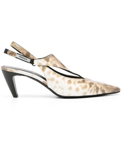 Premiata 70mm Snakeskin-print Leather Court Shoes - White