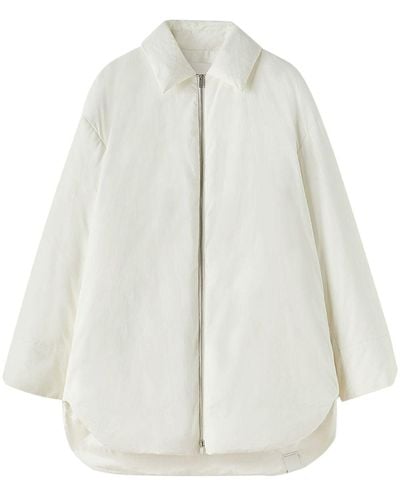 Jil Sander Zip-up Down Shirt Jacket - White