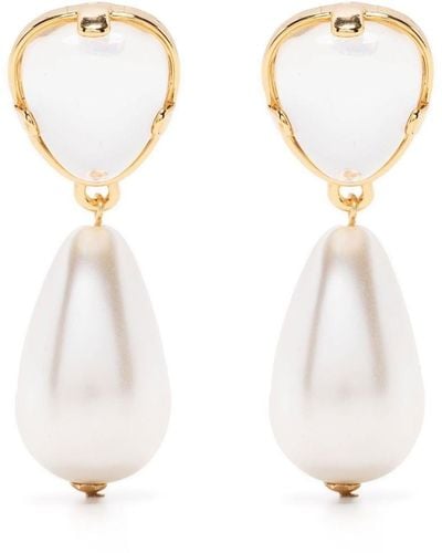 Kenneth Jay Lane Gold-plated Faux Pearl Earrings - White