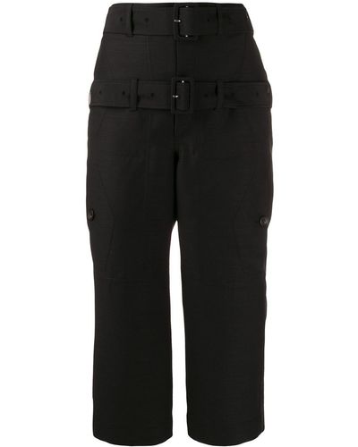 Lanvin Double Belt Cropped Trousers - Black