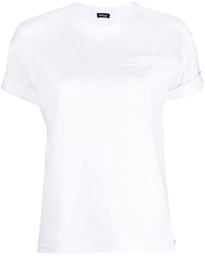 Kiton T-shirt en coton à poche plaquée - Blanc