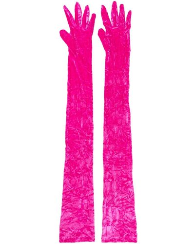 Versace Lange Handschuhe aus Samt - Pink
