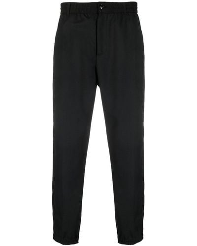Emporio Armani Elasticated-waistband Tapered Pants - Black