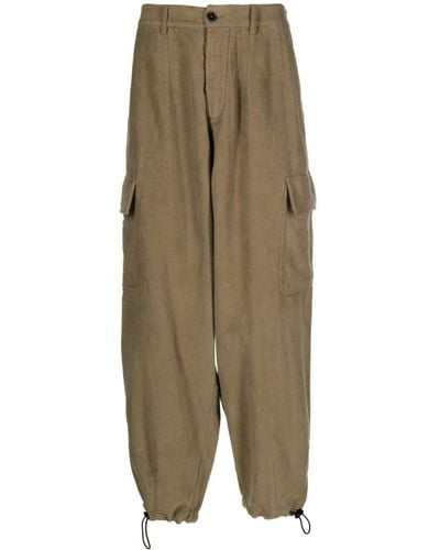 Universal Works Drop-crotch Cotton Cargo Trousers - Green