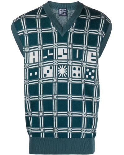Rassvet (PACCBET) V-neck Intarsia-knit Vest - Green