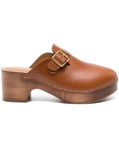 Golden Goose 65mm Leather Mules - Brown