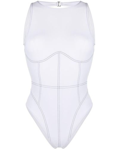 Noire Swimwear Bañador con espalda abierta - Blanco