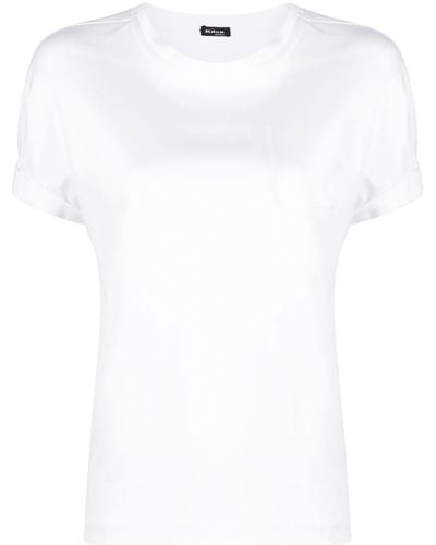 Kiton T-shirt en coton à poche poitrine - Blanc