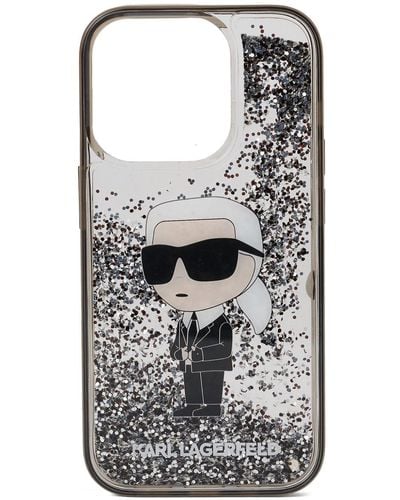 Karl Lagerfeld Karl Iphone 15 Pro Glitter Case - Grey