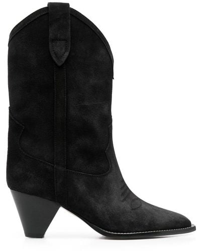 Isabel Marant Suede Western Boots - Black