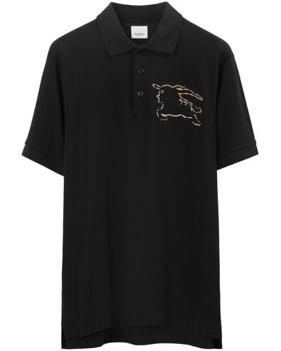 Burberry ロゴパッチ ポロシャツ - ブラック