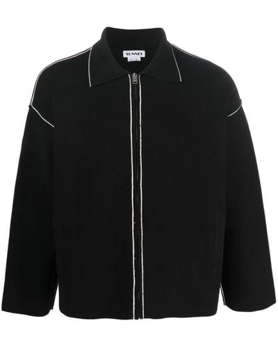 Sunnei Decorative-stitching Zip-up Sweatshirt - Black
