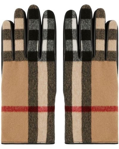Burberry Exaggerated Check Wool Gloves - Black