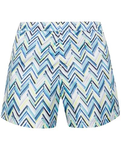 Missoni Zigzag-pattern Swim Shorts - Blue