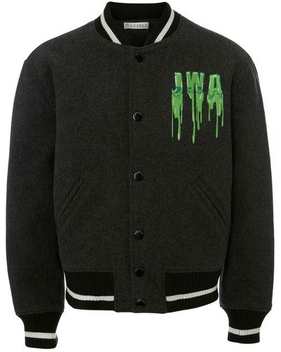 JW Anderson Embroidered Jwa Varsity Jacket - Black