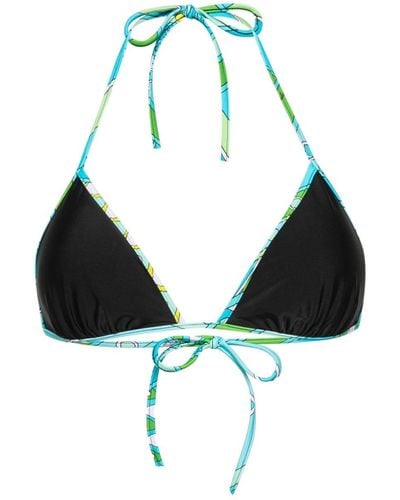 Emilio Pucci Iride-print Bikini Top - Black