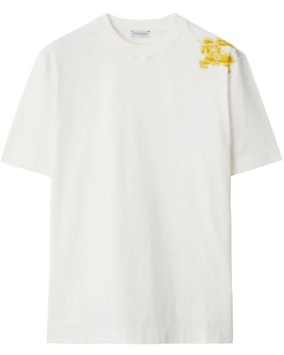 Burberry T-shirt à motif Equestrian Knight - Blanc
