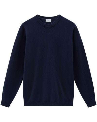 Woolrich Pullover mit Logo-Stickerei - Blau