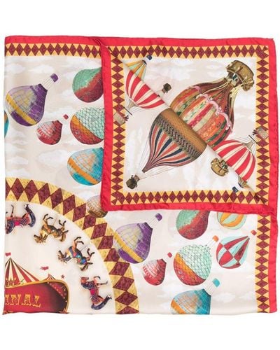 Aspinal of London Foulard Air balloon - Rosso