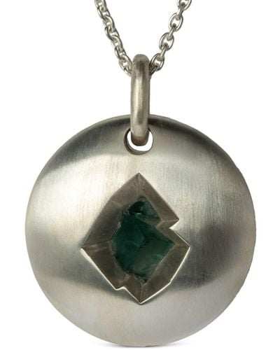 Parts Of 4 Disk Fluorite Pendant Necklace - Green