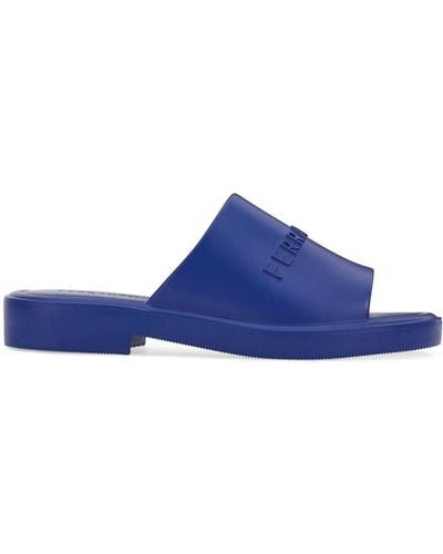 Ferragamo Logo-embossed Sandals - Blue