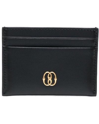 Bally Emblem Leather Card Holder - Black