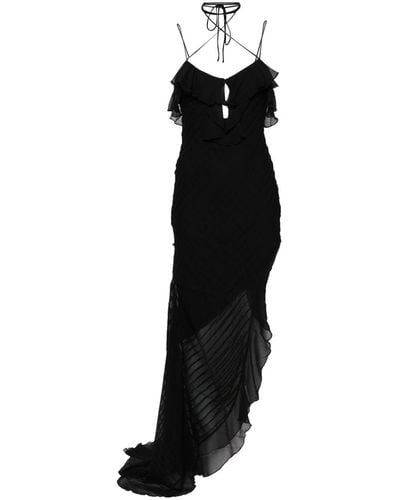 De La Vali Magdalena Ruffled Maxi Dress - Black