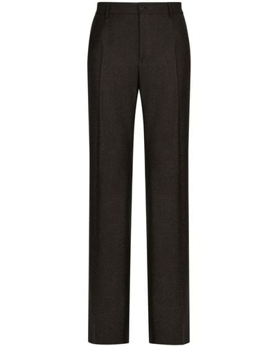 Dolce & Gabbana Straight-leg Stretch-wool Pants - Black