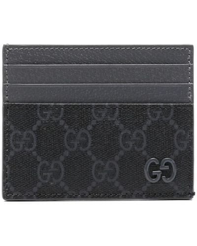 Gucci Porte-cartes à motif GG - Gris
