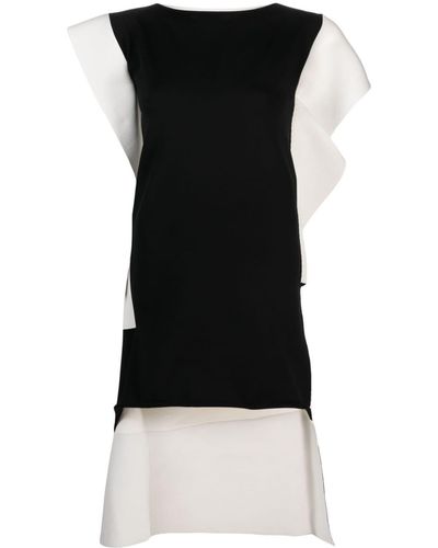 Issey Miyake Asymmetrisches Shaped Canvas Kleid - Schwarz