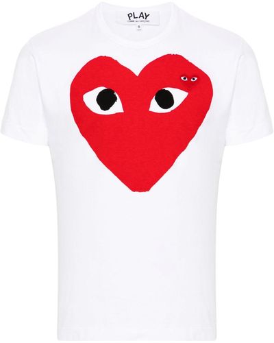 Comme des Garçons Heart-print Cotton T-shirt - Red