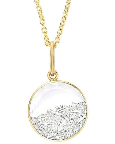 Moritz Glik 18kt Yellow Gold Round Diamond Shaker Pendant Necklace - Pink