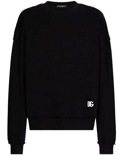 Dolce & Gabbana Sweat en coton à logo imprimé - Noir