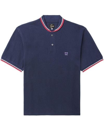 Needles Logo-patch Short-sleeve Polo Shirt - Blue