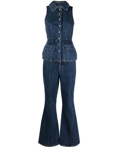 Self-Portrait High-rise Flared Jeans Set (set Of Two) - Blue