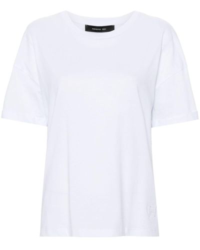 FEDERICA TOSI T-Shirt mit Logo-Stickerei - Weiß