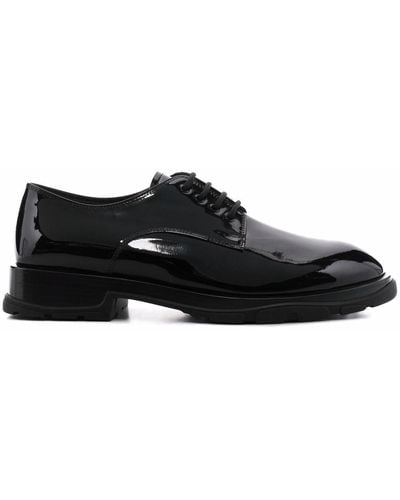 Alexander McQueen Lace-up Leather Derby Shoes - Black