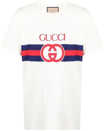 Gucci T-shirt En Coton À Imprimé GG - Blanc